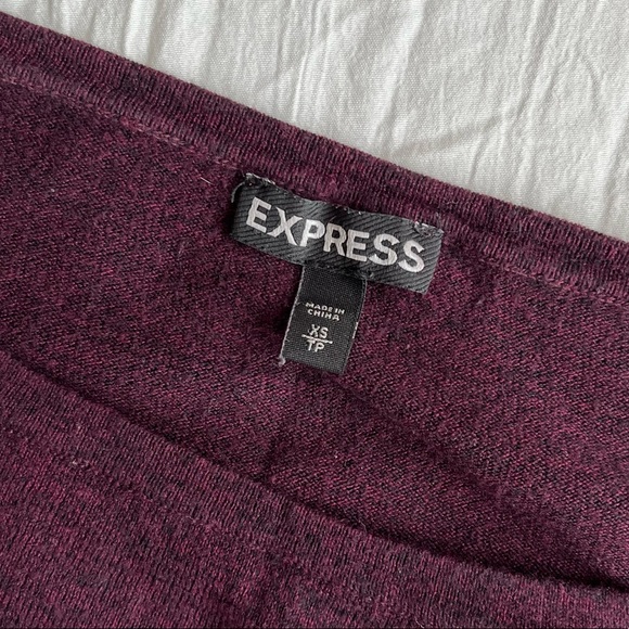 EXPRESS asymmetric burgundy sweater - Picture 4 of 6